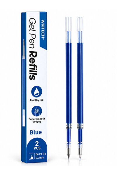 Writech Jel Kalem Yedek Ucu 2'li Mavi 0.7 mm – Gel Pen Refill Uç