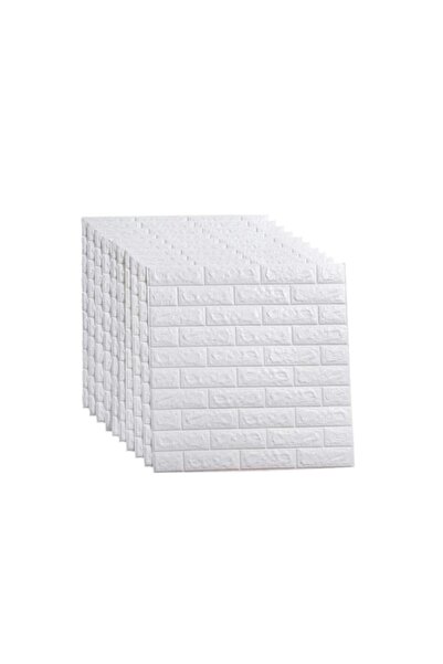 JRH Set 10 x Tapet 3D autoadeziv alb, design caramida, rezistent la apă, 70cm...