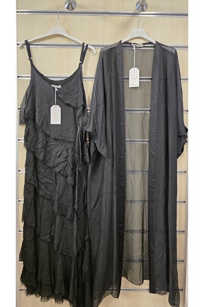Park Moda Italian Silk 2-Piece Set: Layered Dress and Cap