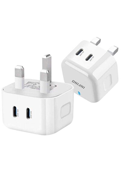 infino محطة شحن سريع USB-C بقوة 120 واط - شاحن حائط GaN بـ 6 منافذ (4 منافذ U...