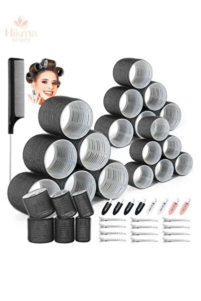 Hikma Beauty 39PCS Hair Curlers Rollers with Clips Black Hair Roller, Jumbo H...