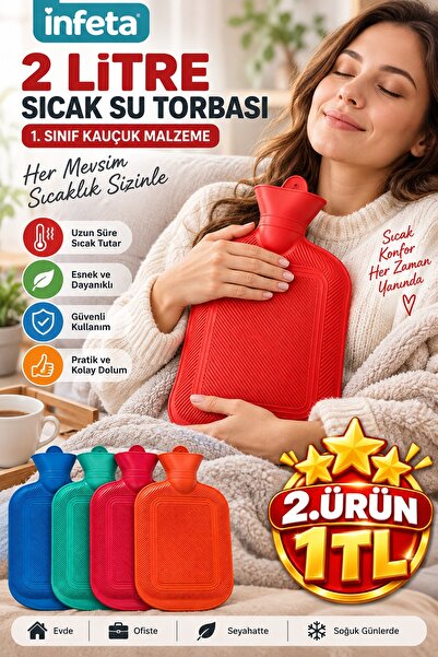 İnfeta 2 Liters 1. Class a Rubber Hot Water Bag Thermophore Large Surface Area