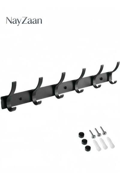 NayZaan Wall Mounted Coat Rack Heavy Duty Metal Hook, Black Wall Hooks for Ha...