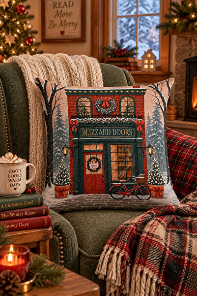 Evdek Christmas Çift Tarafı Baskılı Kırlent Kılıfı 6ECHD11