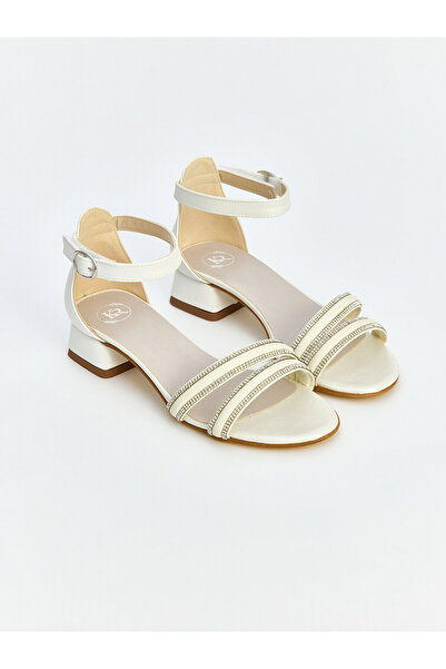 LC Waikiki Two Mt Shop Quality Koor Ecru Thick Heel Girls' Heeled Shoes
