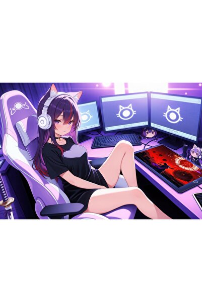 OEM Poster Anime Cat Girl Streamer, 61x90 cm, poster4744