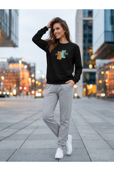 CLOTHES33 Trening cu guler rotund, set din 2 piese, model de iarnă cu imprime...