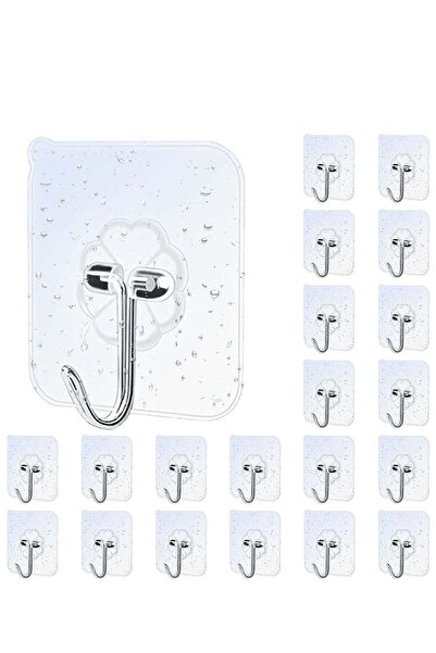 urevo 20 Pieces Waterproof Oilproof Heavy Duty Self Adhesive Sticker Hooks Tr...