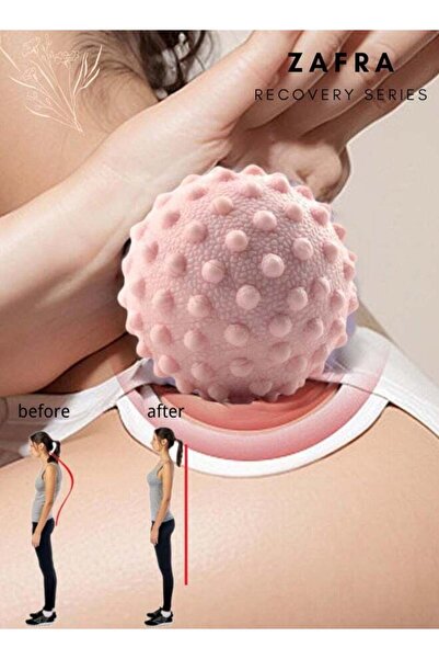 ZAFRA 3-Pack Spiky Massage Balls For Muscle Relief - Black Pink Green