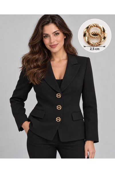 beyna aksesuar ÖZEL TASARIM DÜĞME 2,5 CM GOLD KAPLAMALI 1 PAKET 4 ADET