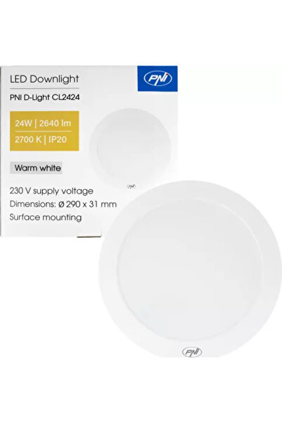 PNI Plafoniera LED D-Light CL2424 24W rotunda 29 cm 2700K alimentare 230V 264...