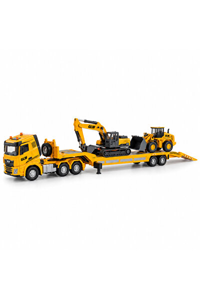 Torzende 1:40 METAL TAŞIYICI TIR EKSKAVATÖR KEPÇE SETİ IŞIKLI SESLİ İŞ MAKİNA...