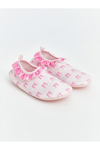 LC Waikiki Vizyon New Season Striped and Bow Patterned Girls' Sea Shoes
