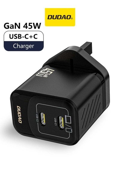 DUDAO 45W GaN Dual USB C Fast Charger with 65W USB-C Cable, PD3.0 PPS Wall Ch...