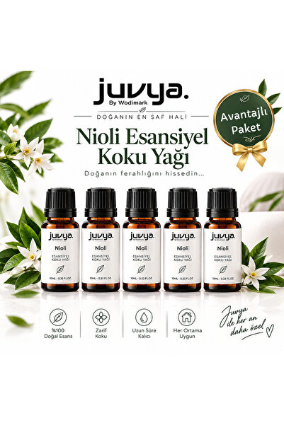 Nioli Uçucu Yağı 5'li Set 10 ml (Niaouli Essential Oil) Esansiyel Uçucu Koku Yağı Buhurdanlık Yağı Difüzör Esansı