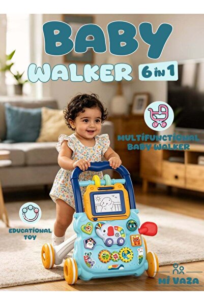 Mi VAZA 3 in 1 Baby Walker - Piano Fitness Rack - Built-in Music, Light - Adj...