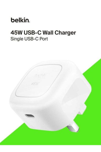 GENERAL شاحن حائط بلكين كومباكت 45 واط، شحن سريع USB-C لهواتف آبل آيفون 16، 1...