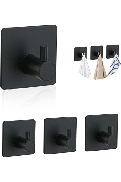 DUNISO 4-Pieces Self Adhesive Hooks for Hanging,Waterproof 304 Stainless Stee...