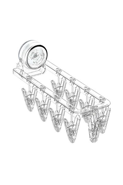 GENERAL HOMESTAR Suction Cup Clothes Hanger With Clips Drill-Free Bathroom Ba...