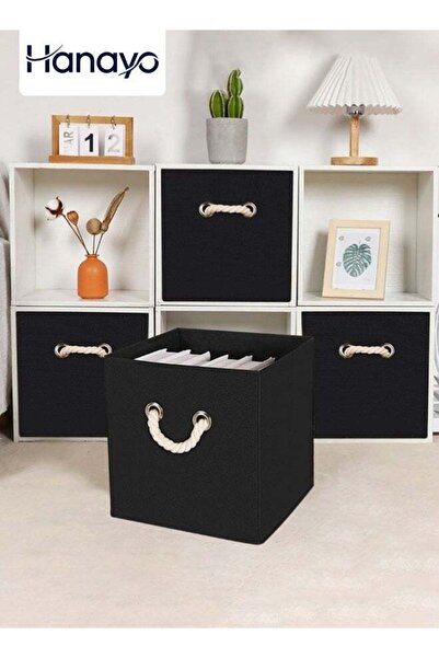 Hanayo 4 Pcs Foldable Fabric Cube Organizer Box with Handle for Organizing Cl...