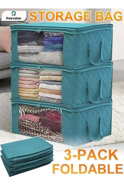 GENERAL Poxvalzor 1/2/3PCS Foldable Non-woven Fabric Closet Storage Bag,Under...