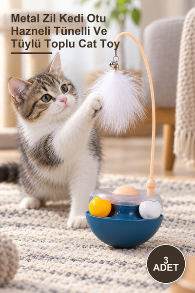Yenilig 3 Pieces of Zilli Hacıyatmaz Cat Toy – Cat Toy with Metal Bell, Catni...