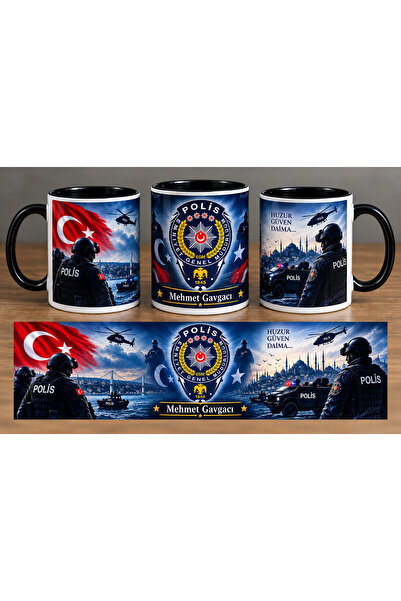 Tuba Polis Logo Baskılı Kupa Bardak Hediyelik İsimli Kişiye Özel