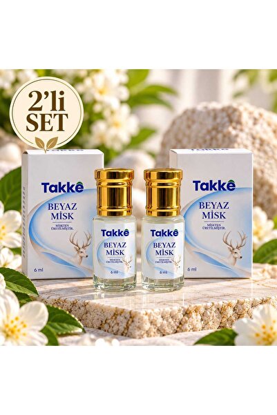 Takke ® Beyaz Misk Alkolsüz Esans 6 ml x 2 – 2’li Set Yoğun Kıvamlı Uzun Süre...