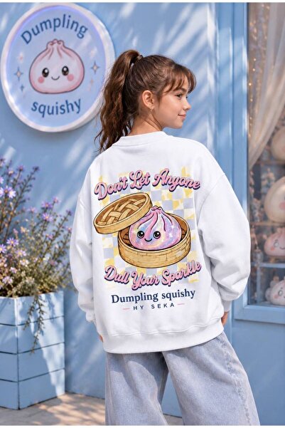 Çin Mantısı Dumbling Baskılı Çocuk Sweatshirt