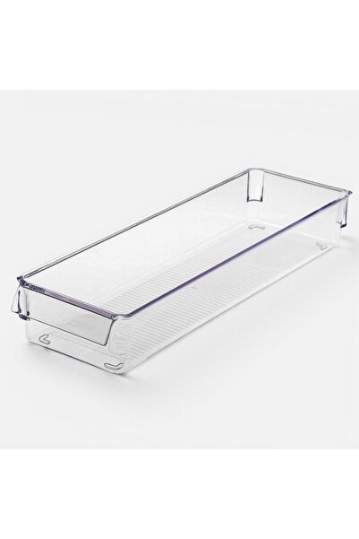 OEM Transparent Plastic Organizer with Handle for Refrigerator 36x10.5x5cm