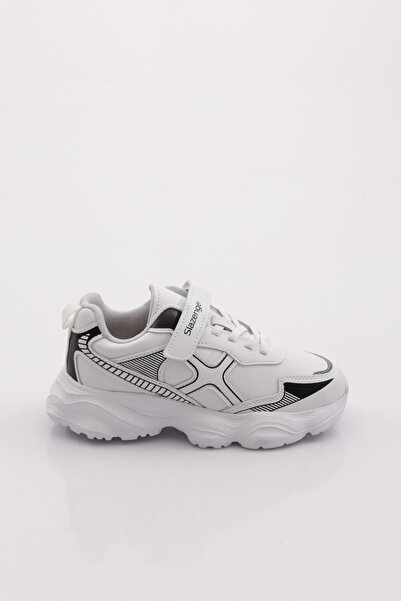 Slazenger Fiffy Unisex Kids Velcro White / Black Casual Sports Shoes