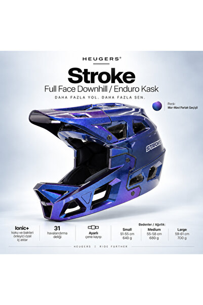 heugers Stroke Full Face Downhill ve Enduro Bisiklet Kaskı
