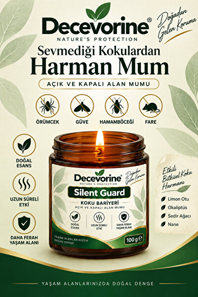 Silent Guard Açık ve Kapalı Alan Mumu – Fare Böcek Örümcek ve Güvelerin Sevmediği Kokulardan Harman 100 Gr