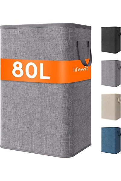 GENERAL 80L Extra Large Tall Laundry Basket, Collapsible Laundry Hamper with ...