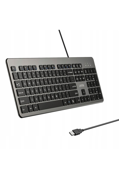 Unitek Tastatură cu membrană Slimtap USB-A gri