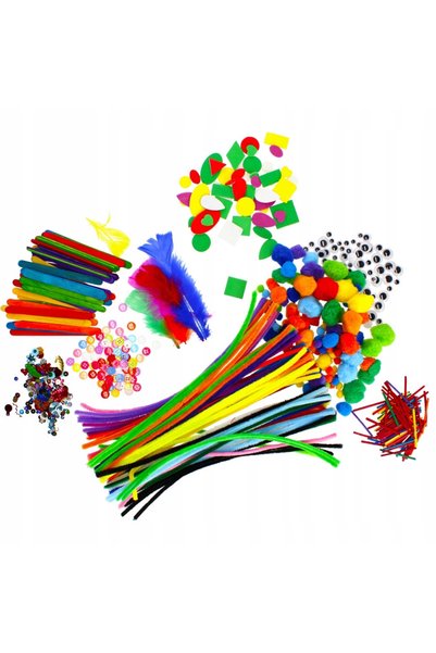 Craft with Fun Kit creativ XXL pentru copii, mărgele artistice mari din plastic