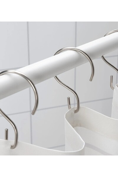 TEZPAZAR 6 Adet Duş Perdesi Kancası Halkası Banyo Perdesi Takma Aparatı Pasla...