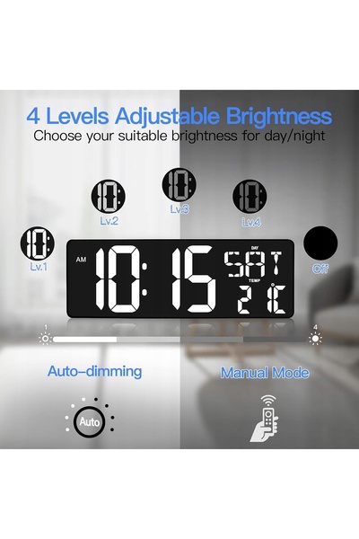 NO BRAND Ceas electronic digital LED cu alarmă, termometru, oglindă, de masă,...