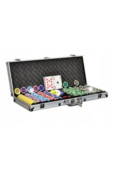 NO BRAND Poker - set de 500 jetoane în cutie premium, ruletă