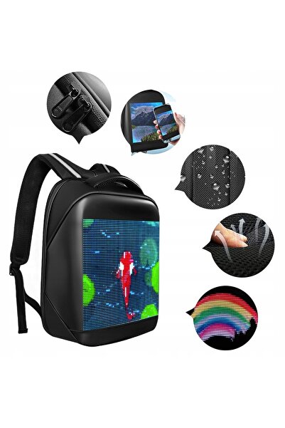 NO BRAND Rucsac școlar cu ecran LED pentru băieți și fete, sigur pentru tiner...