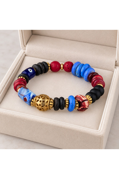 HER ŞEY NOTA www.herseynota.com Colorful Beaded Gold Detailed Bracelet – Styl...