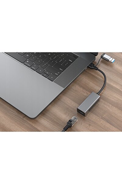 Gembird Placă de rețea USB-C RJ45 Gigabit LAN 1 Gb Ethernet pentru laptop și PC
