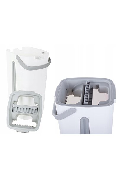 NO BRAND Mop plat rotativ cu găleată cu două compartimente și centrifugare, 2...