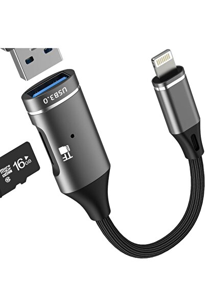 TERRIFI 2-in-1 USB OTG Adapter and Micro SD Card Reader Compatible with iPhon...