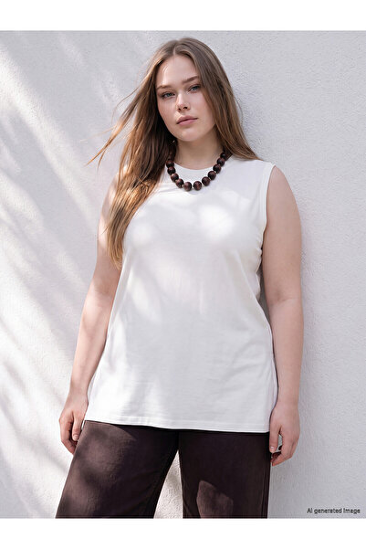 LC Waikiki Two Mt Shop Quality Lcw Curve White Combed Cotton Plain Standard &...