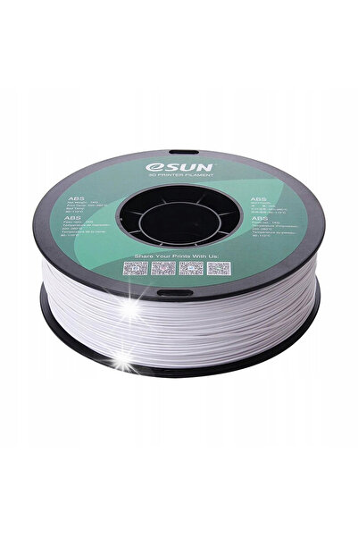 eSun Filament ABS alb rece pe rolă de hârtie 1.75mm 1kg