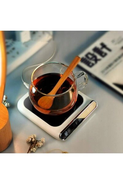 NO BRAND ÎNCĂLZITOR DE CAFEA ȘI CEAI PENTRU CANĂ + CANĂ, LINGUȚĂ ȘI CAPAC