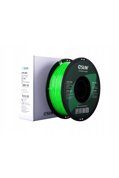 eSun Filament TPU-95A verde transparent 1.75mm 1kg bobină de hârtie