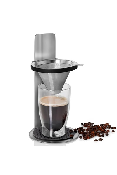 ADHOC Filtru de cafea tip dripper Mr Brew din oțel, pe suport, reglabil pe în...