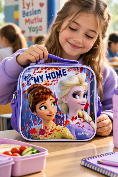 DODOMAR Lunch Box Purple Snow Princess Themed Children's School Lunch Bag Dai...